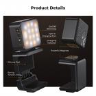 Mini luz magnética K&F Concept para DJI Osmo Pocket 3, iluminação auxiliar LED recarregável USB-C de 1 W, temperatura de cor 3 níveis ajustáveis ​​3000K/4500K/6000K, brilho 2 níveis, lâmpada de vídeo