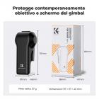 Custodia protettiva K&F Concept compatibile con DJI Osmo Pocket 4/3, guscio rigido in PC con 2 slot magnetici per filtri (ND/CPL), inserto in silicone, antiurto e antigraffio, ricarica e slot per scheda TF senza necessità di rimozione.
