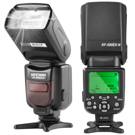 K&F Concept590N I-TTL Flash for Nikon GN56 Auto-Focus Wireless Slave