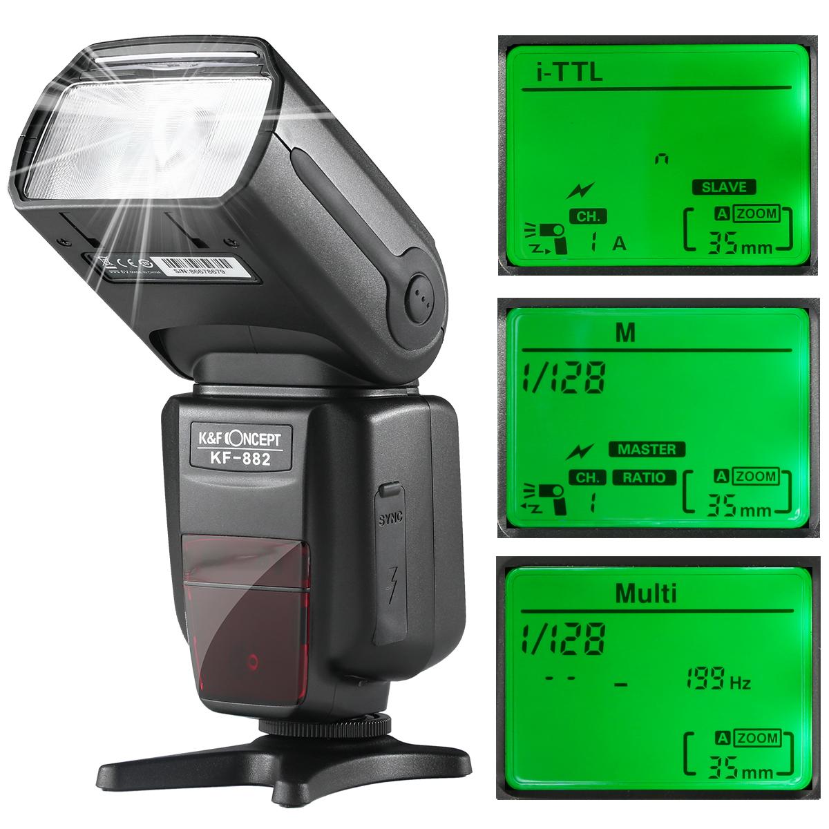K&F Concept882 iTTL HSS Flash for Nikon GN58 1/8000s High Speed Sync