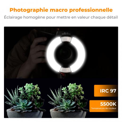Flash Annulaire Macro Portable,Flash Annulaire LED avec 8 Adaptateurs
