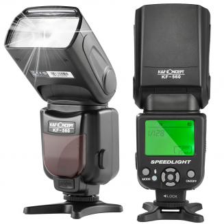 KF-560 Universal Speedlite Flash with LCD Display Compatible with Canon Nikon DSLR Cameras