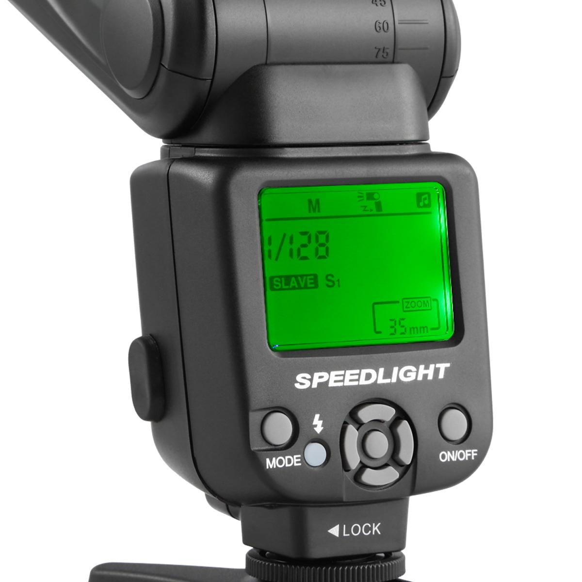 KF-560 Universal Speedlite Flash with LCD Display Compatible with Canon Nikon DSLR Cameras