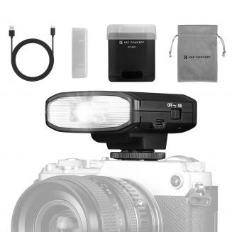 K&F CONCEPT Mini On-Camera Flash GN12, 5600K, 2000mAh Built-in Battery, Compatible with Canon, Fuji, Sony, Nikon, Panasonic, Olympus, Pentax & Other DSLR/Mirrorless Cameras with Standard Hot Shoe.
