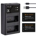 LP-E17 Replacement Battery 2 Pack and Charger for EOS RP, Rebel T8i, T7i, T6i, T6s, SL2, SL3, EOS M3, M5, M6 Mark II, 77D, 200D, 750D, 760D, 800D, 8000D (Micro USB Port,1250mAH)