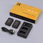 LP-E17 Replacement Battery 2 Pack and Charger for EOS RP, Rebel T8i, T7i, T6i, T6s, SL2, SL3, EOS M3, M5, M6 Mark II, 77D, 200D, 750D, 760D, 800D, 8000D (Micro USB Port,1250mAH)