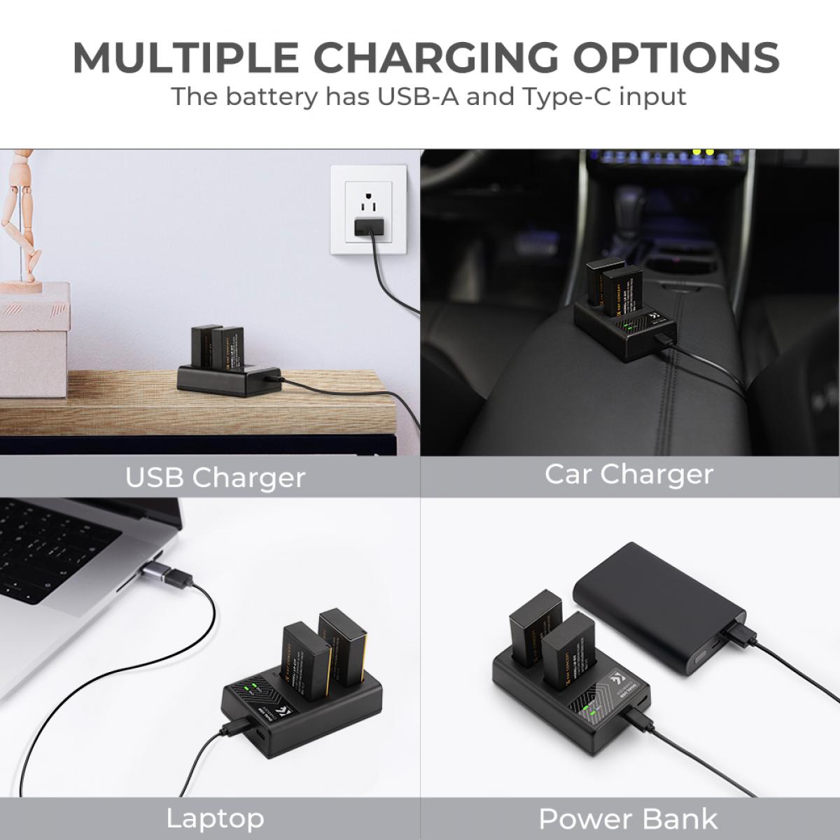 K&F CONCEPT LPE17 battery and LPE17 battery charger kit, compatible