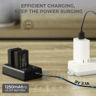 LP-E17 Replacement Battery 2 Pack and Charger for EOS RP, Rebel T8i, T7i, T6i, T6s, SL2, SL3, EOS M3, M5, M6 Mark II, 77D, 200D, 750D, 760D, 800D, 8000D (Micro USB Port,1250mAH)