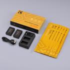 K&F Concept LP-E17 battery 2 pcs dual slot battery charger kit + 10pcs cleaning cloth set, compatible with Camera battery Canon EOS RP, Rebel T8i, T7i, T6i, T6s, SL2, SL3, EOS M3, M5, M6 Mark II, 77D, 200D, 750D, 760D, 800D, 8000D