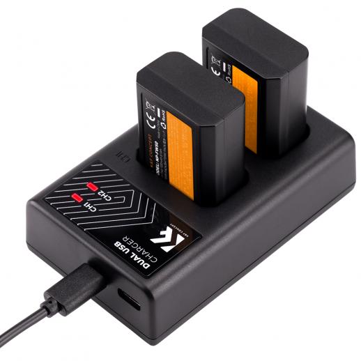 PSE認証2023年7月モデル NP-FW50 互換バッテリー2個+USB充電器