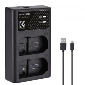 EN-EL15/EN-EL15A/EN-EL15B Battery Charger, Dual Slot Quick Charger for Nikon D7000, D7100, D7200, D750, D850, D810, D800, D800E, D750, D610, D600, D500, Z6, Z7, V1 Camera