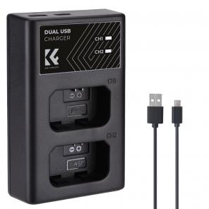 NP-FW50 Battery Charger, Dual Slot Quick Charger for Sony A6000, A6500, A6300, A6400, A7, A7II, A7RII, A7SII, A7S, A7S2, A7R, A7R2, A55, A5100, A5000, NEX-3, ZV-E10 Camera