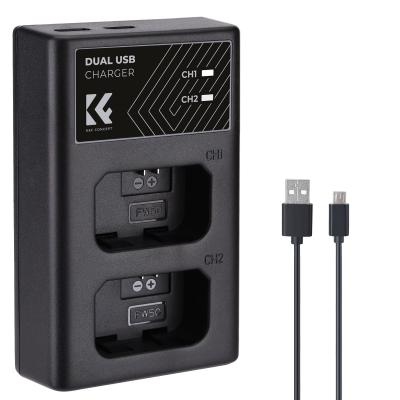 K&F CONCEPT NP-FW50 Quick Dual Battery Charger With Micro USB & Type-C Port, for Sony A5100, A5000, A3000, A55,RX10, NEX-3/5/7, etc.