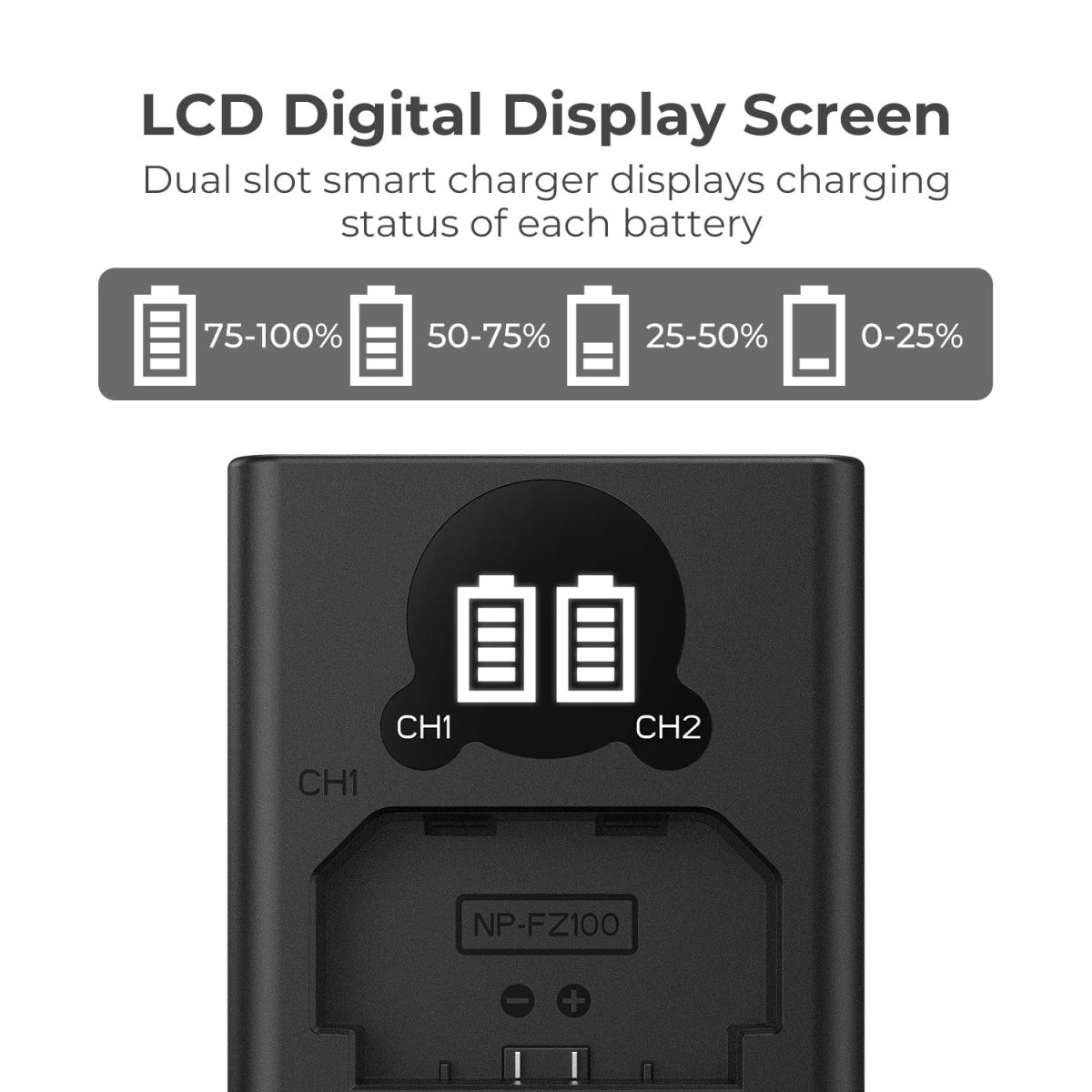 Sony Digital Video Camera Battery Charger NPFZ100 KENTFAITH