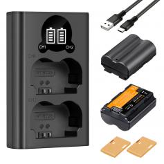 K&F Concept NP-W235 Battery Charger Set, Dual Slot NP-W235 Charger for Camera Battery Fujifilm X-T5, X-T4, GFX 100S, X-H2S, for Fujifilm GFX 50S II, VG-XT4, (2 x 2200mAh batteries, dual charging ports),Shipping country: USA/UK/Canada/EU