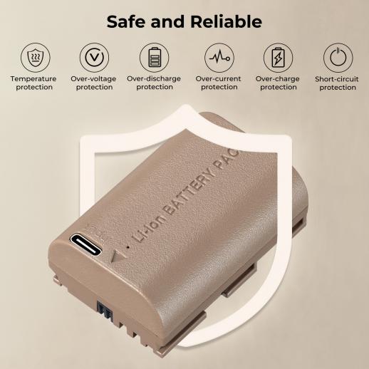 Batteria Fittizia LP-E6 Con USB-C Per Canon EOS R5, 5D, 6D, 7D, R6 II E Altre Reflex - Alimentazione Continua Per Live E Vlog