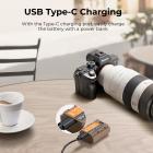K&F CONCEPT NP-FZ100 Camera Batteries Kit（2280mAh）with Type C Port, for Sony A9 A7III A7RIII A7RIV A6600 ZV-E1 FX3, FX30 Cameras (2 Batteries)