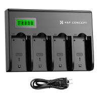 K&F Concept 4-Channel NP-F Battery Charger with LCD Display for Sony NP-F970, NP-F960, NP-F950, NP-F930, NP-F770, NP-F750, NP-F570, NP-F550 Camera Camcorder Battery US Plug