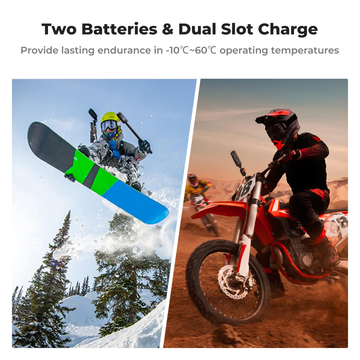 K&F Concept Insta 360 X4 Battery and Charger, 2-Pack 2350mAh X4 Battery and Dual LED Fast Battery Charger for Insta 360 X4 Accessories