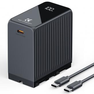 K&F CONCEPT 10500 mAh NP-F970 Batteria (porta USB-C), Ricarica Rapida PD 45 W Compatibile con FX3/A7 IV/A7S III, R5/R6 e Z8, e Adatta Alimentazione di Luci LED e Monitor