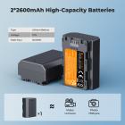 K&F Concept 2600mAh NP-FZ100 Battery and Charger Set, Compatible with A7iii Battery A7 III, A7iv, FX3, FX30, A6600, A7C, A6700, A7RIV, A7Siii, ZV-E1, ZV-E10ii, Alpha 9 II, A9S Cameras