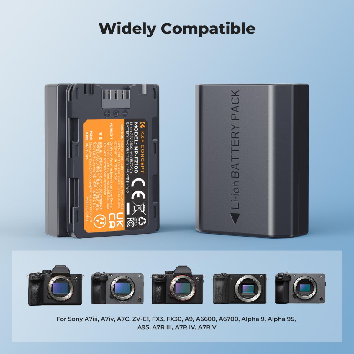 K&F Concept NP-FZ100 Battery Charger Set For Sony Alpha - Cellular Kenya - View #8