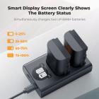 K&F Concept LP-E6NH Replacement Battery and Charger Set, 2 Pack 2600mAh Batteries for Canon EOS R7 R6 R5 5D Mark II/III/IV 6D 6D Mark II 7D II 90D 80D 70D