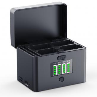 Cargador de baterías K&F CONCEPT de 4 ranuras para baterías NP-FZ100 y LP-E6NH, cargador rápido USB-C de 40 W compatible con cámaras Sony A7iii, A7iv, FX30, FX3, A6700, A6600, EOS R5, R6, R7, 5D, 6D y 7D Mark II.
