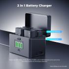 K&F CONCEPT 4-Slot Battery Charger for NP-FZ100 & LP-E6NH Batteries, 40W USB-C Fast Charger Compatible with Sony A7iii, A7iv, FX30, FX3, A6700, A6600, EOS R5 R6 R7 5D 6D 7D Mark II Cameras