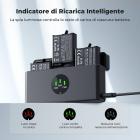Caricabatterie K&F CONCEPT OSMO 360, custodia con 3 slot per batteria Action 5 Pro, compatibile con le fotocamere DJI OSMO Action 5 Pro, Action 4 e Action 3.