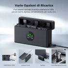 Caricabatterie K&F CONCEPT OSMO 360, custodia con 3 slot per batteria Action 5 Pro, compatibile con le fotocamere DJI OSMO Action 5 Pro, Action 4 e Action 3.