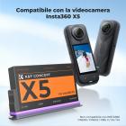 Batteria K&F CONCEPT 360x5, batteria X5 da 2700 mAh con custodia, compatibile con gli accessori della action camera Insta360 x5.