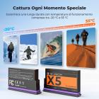 Batteria K&F CONCEPT 360x5, batteria X5 da 2700 mAh con custodia, compatibile con gli accessori della action camera Insta360 x5.