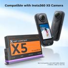 K&F CONCEPT 360x5 Battery, 2700mAh X5 Battery with Storage Case Compatible with Insta360 x5 Action Camera Accessories