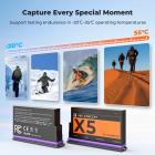 K&F CONCEPT 360x5 Battery, 2700mAh X5 Battery with Storage Case Compatible with Insta360 x5 Action Camera Accessories