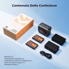 Batteria K&F CONCEPT 360X5, confezione da 2 batterie X5 da 2700 mAh con caricabatterie LCD PD20W, compatibile con accessori per action camera Insta360 X5.