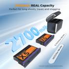 K&F CONCEPT 360X5 Battery, 2-Pack 2700mAh X5 Batteries with PD20W LCD Battery Charger Case Compatible with Insta360 X5 Action Camera Accessories