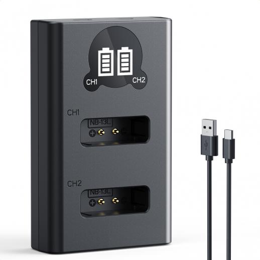 NB-13L CB-2LH Battery Charger for Canon: Compatible with CB-2LHT G1X G1 X Mark III G5X G5X Mark II G7X G7X Mark II III G9X G9X Mark II SX620 SX720 SX730 SX740 HS Digital Camera