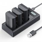 K&F CONCEPT 3-Pack LP-E6P Battery Charger, 2400mAh R6 Mark III Battery Compatible with Canon R6 Mark II III, R5 Mark II, C50, R6V, R5 R6 R7, 5D 6D 7D Mark II Cameras