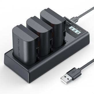 K&F CONCEPT 3-Pack LP-E6P Battery Charger, 2400mAh R6 Mark III Battery Compatible with Canon R6 Mark II III, R5 Mark II, C50, R6V, R5 R6 R7, 5D 6D 7D Mark II Cameras
