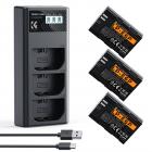K&F CONCEPT 3-Pack LP-E6P Battery Charger, 2400mAh R6 Mark III Battery Compatible with Canon R6 Mark II III, R5 Mark II, C50, R6V, R5 R6 R7, 5D 6D 7D Mark II Cameras