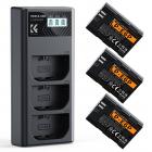 K&F CONCEPT 3-Pack LP-E6P Battery Charger, 2400mAh R6 Mark III Battery Compatible with Canon R6 Mark II III, R5 Mark II, C50, R6V, R5 R6 R7, 5D 6D 7D Mark II Cameras