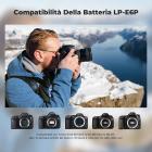 Batteria K&F CONCEPT LP-E6P, 2520 mAh USB-C, compatibile con Canon EOS R5 Mark II, C50, R6V, R6, R7, 5D, 5DS, R6D, 7D, 60D, 70D, 80D, 90D, ricarica rapida completa in 2,5 ore, completamente decodificata.
