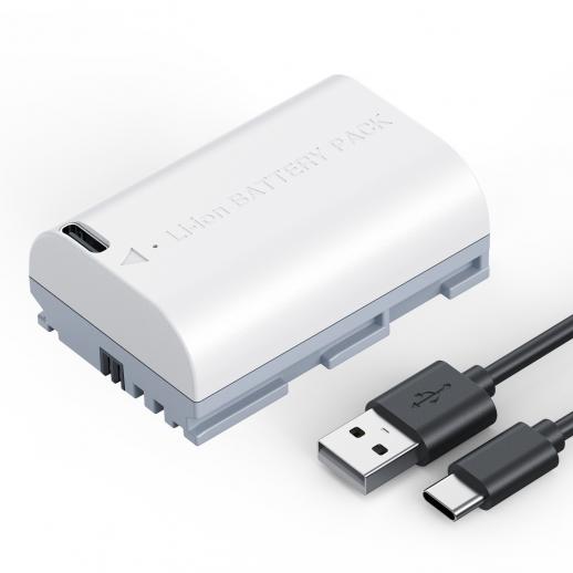 K&F CONCEPT LP-E6P Battery, 2520mAh USB-C R6 Mark III Battery Compatible with Canon EOS R5 Mark II, C50, R6V R6 R7, 5D 5DS R 6D 7D 60D 70D 80D 90D Cameras, 2.5h Fast Full Charging, Fully Decoded