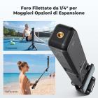Impugnatura con batteria a ricarica rapida K&F CONCEPT da 5000 mAh per Osmo Pocket 3/4, impugnatura Power Grip da 20 W, connessione diretta per microfono wireless, filettatura per treppiede da 1/4", controllo intelligente della temperatura e cell