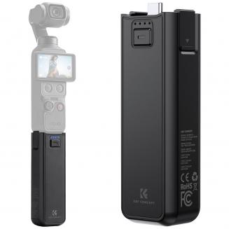 K&F CONCEPT 5000mAh Fast Charging Battery Handle for Osmo Pocket 3/4, Power Grip with 20W, Wireless Mic Direct Connection, 1/4" Tripod Thread, Smart Temp Control & Original Battery Cells