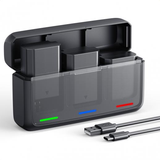 K&F CONCEPT 3-Pack NP-FZ100 Battery and Upgraded 20W LED PD Battery Charger Compatible with Sony A7iii, A7iv, A7C, FX3, FX30, A9, A6600, A6700, ZV-E1, ZV-E10ii, Alpha 9, A9S, A7R III, A7R IV, A7RV