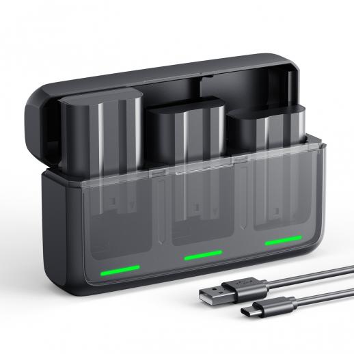K&F CONCEPT 3-Pack EN-EL15 Batteries and 20W Fast Charger Compatible with D7500, D7200, D7100, D7000, Z8, Z7, Z7II, Z6, Z6II, Z6III, Z5, ZF, D850, D800, D800E, D810, D810A, D780, D750 etc.