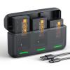 K&F CONCEPT 3-Pack NP-W126 Battery and Upgraded 20W LED NP-W126S XT30III Battery Charger Compatible with Fujifilm X100vi, X100V, XM5, XE5, XT30II, XT30, X Half, XS10, XT20, XE4, A5 Cameras