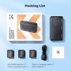 K&F CONCEPT 3-Pack NP-FW50 Battery and Upgraded 3-Slot 20W LED ZV-E10 Battery Charger Compatible with Sony Alpha A6400 A6000 A6300 A6500 A5000 A5100 A7 A7II A7R A7RII A7S A7SII RX10 II III IV Cameras